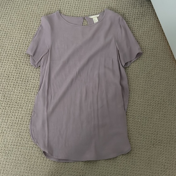 Purple Short Sleeve Blouse - Picture 6 of 7